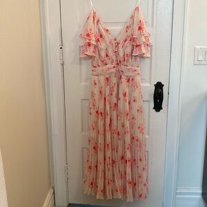 Self-Portrait Pleaded Floral Dress, Size 6